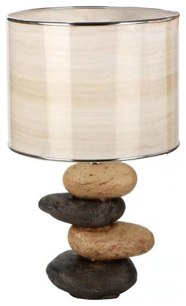 Polyresin 21.75" Stacked Rock Lamp, Brown - Beach Style - Table Lamps ...