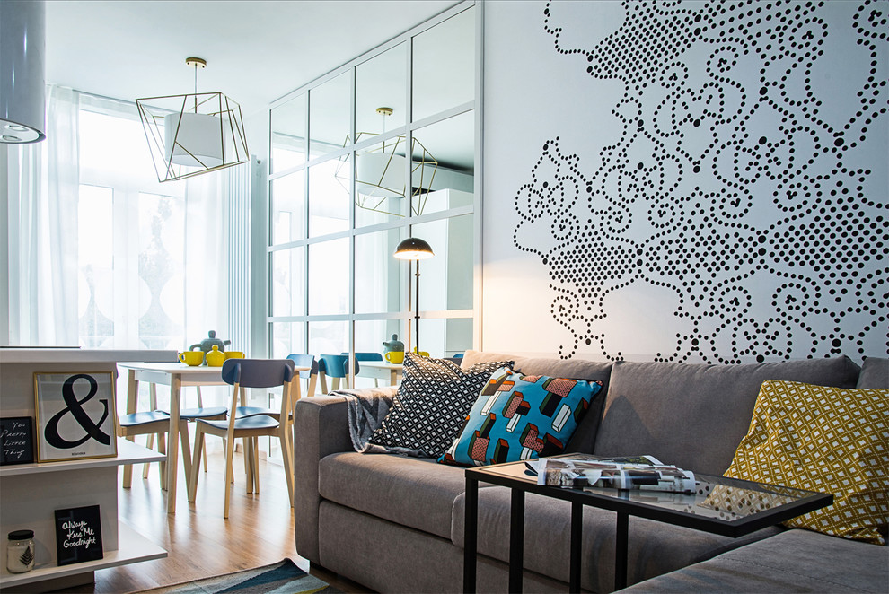 Яркий интерьер на 44 метрах