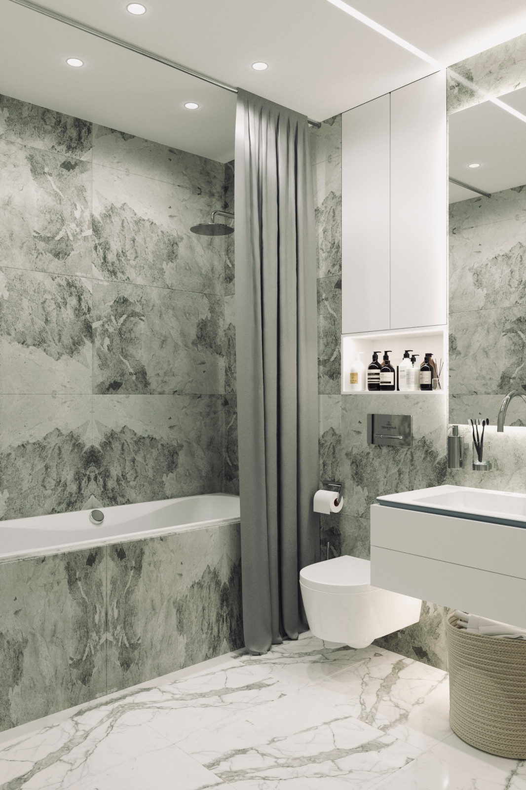 Стильный интерьер в серых тонах