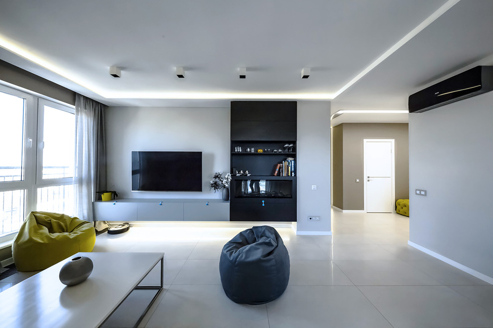 Дизайн квартиры в современном стиле с  акцентами.