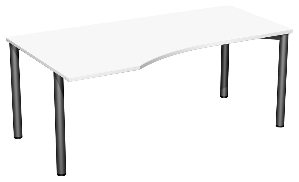 Flex Computer Desk With Anthracite Legs, Left