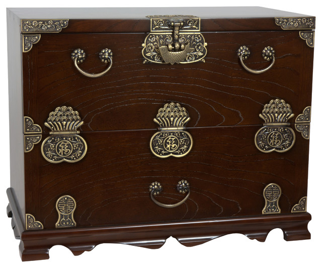 Korean Bandaji Antique Design Blanket Chest Asian Accent