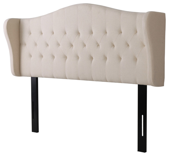 Gibson Adjustable Beige Fabric Headboard For King/CalKing Transitional Headboards by