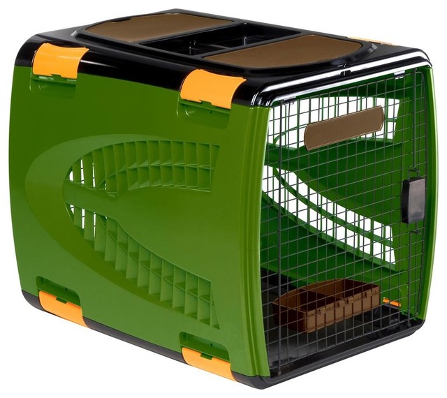 ExtraLarge Dog Carrier Brown Contemporary Dog Kennels And Crates by ShopLadder Houzz