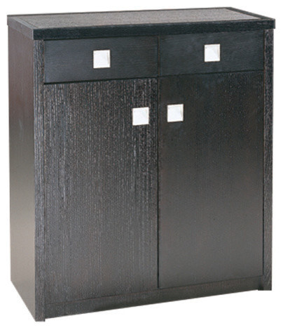 Java Veneer Shoe Cabinet With Textured Stone Top Transitional Shoe Storage By Bh Design