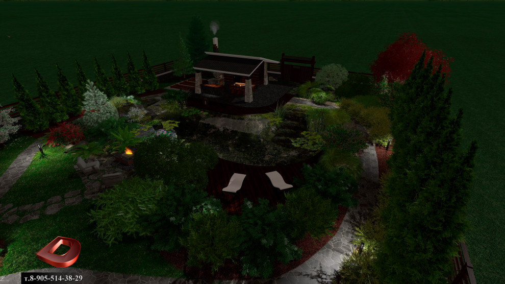 Проект ландшафтного дизайна участка 20 соток,