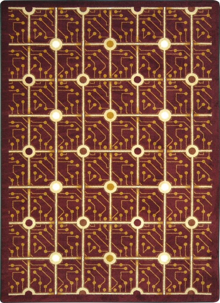 Kaleidoscope Rug, Electrode, 7'8"x10'9", Burgundy