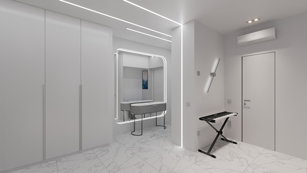 Интерьер Квартиры 84 м2 в Москве в современном минимализме.  Жк Настроение