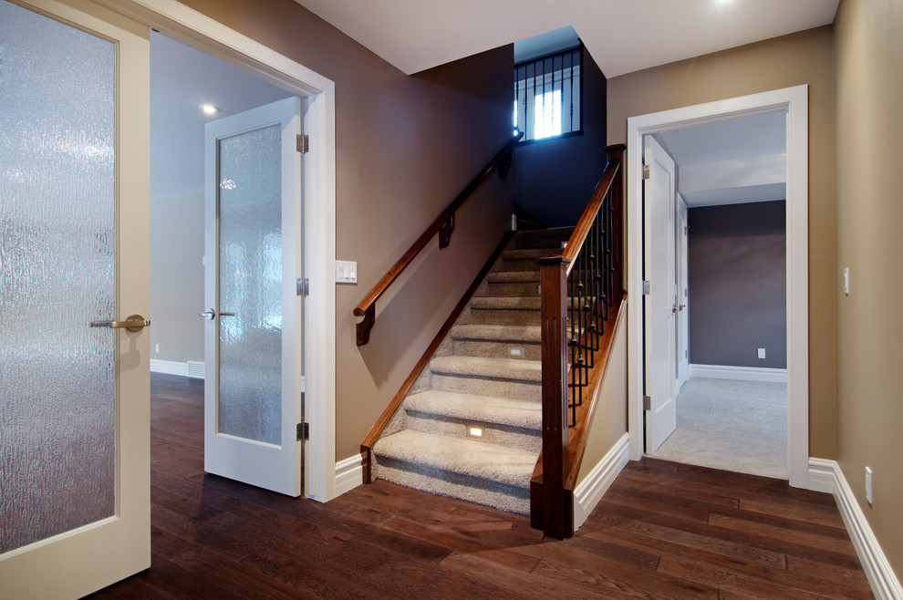 Hallway - transitional hallway idea in Calgary