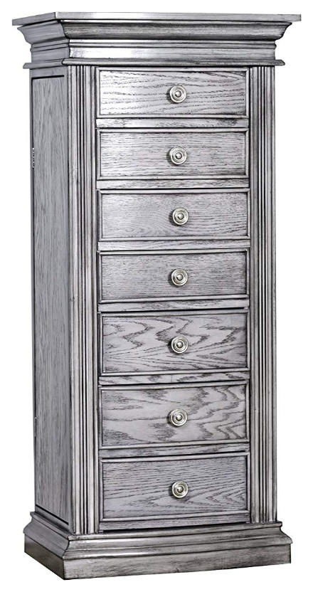 Landry 7 Drawer Jewelry Armoire Gray Traditional Armoires By Hives Honey - Locking Jewelry Armoire Canada Landry 7 Drawer Jewelry Armoire Gray Traditional Armoires By Hives Honey - Locking Jewelry Armoire Canada