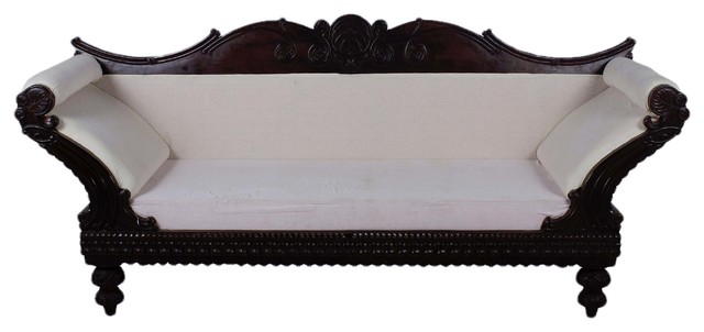 Solid Teak Wood Hand Carved Stylish Divan Sofa Asian Sofas By Solid Teak Wood Hand Carved Stylish Divan Sofa