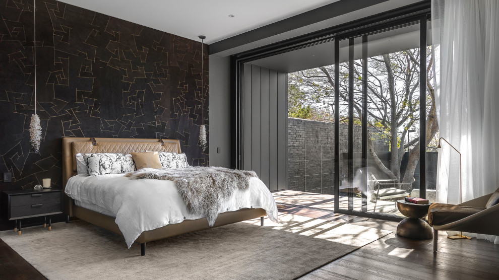 Photo of a contemporary bedroom in Melbourne.