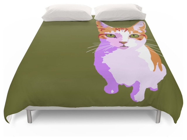 Trixie Pink Green Duvet Cover Midcentury Duvet Covers And