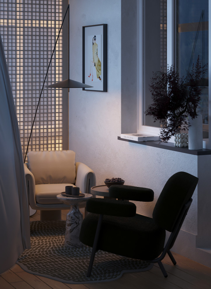 Дизайн-проект лоджии в стиле Джапанди