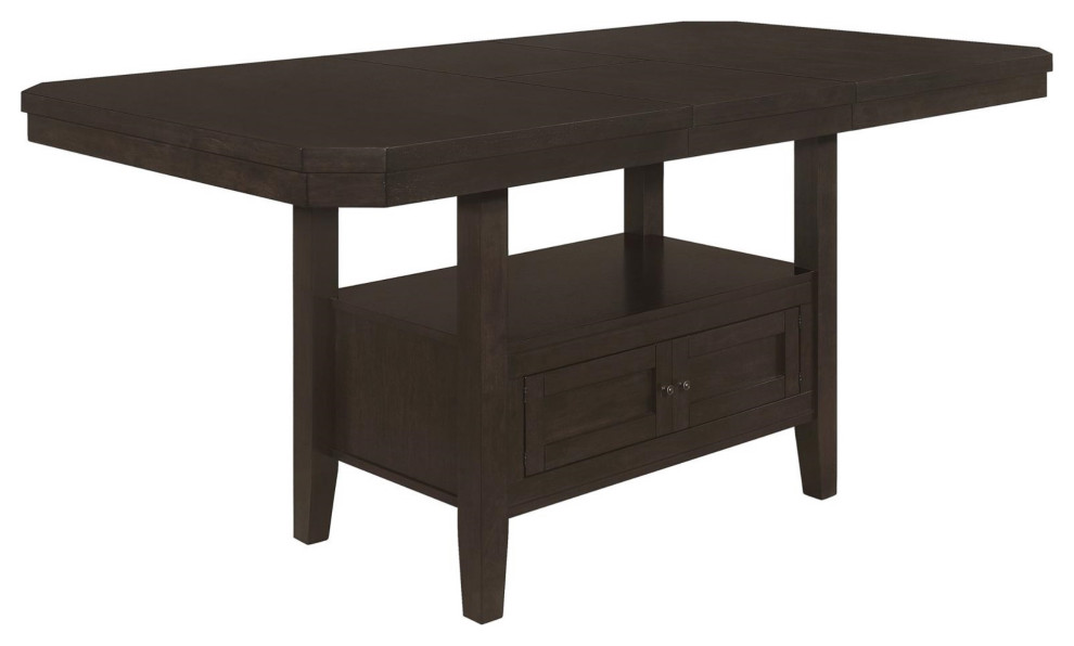 Prentiss Rectangular Counter Height Table With Butterfly Leaf Cappuccino