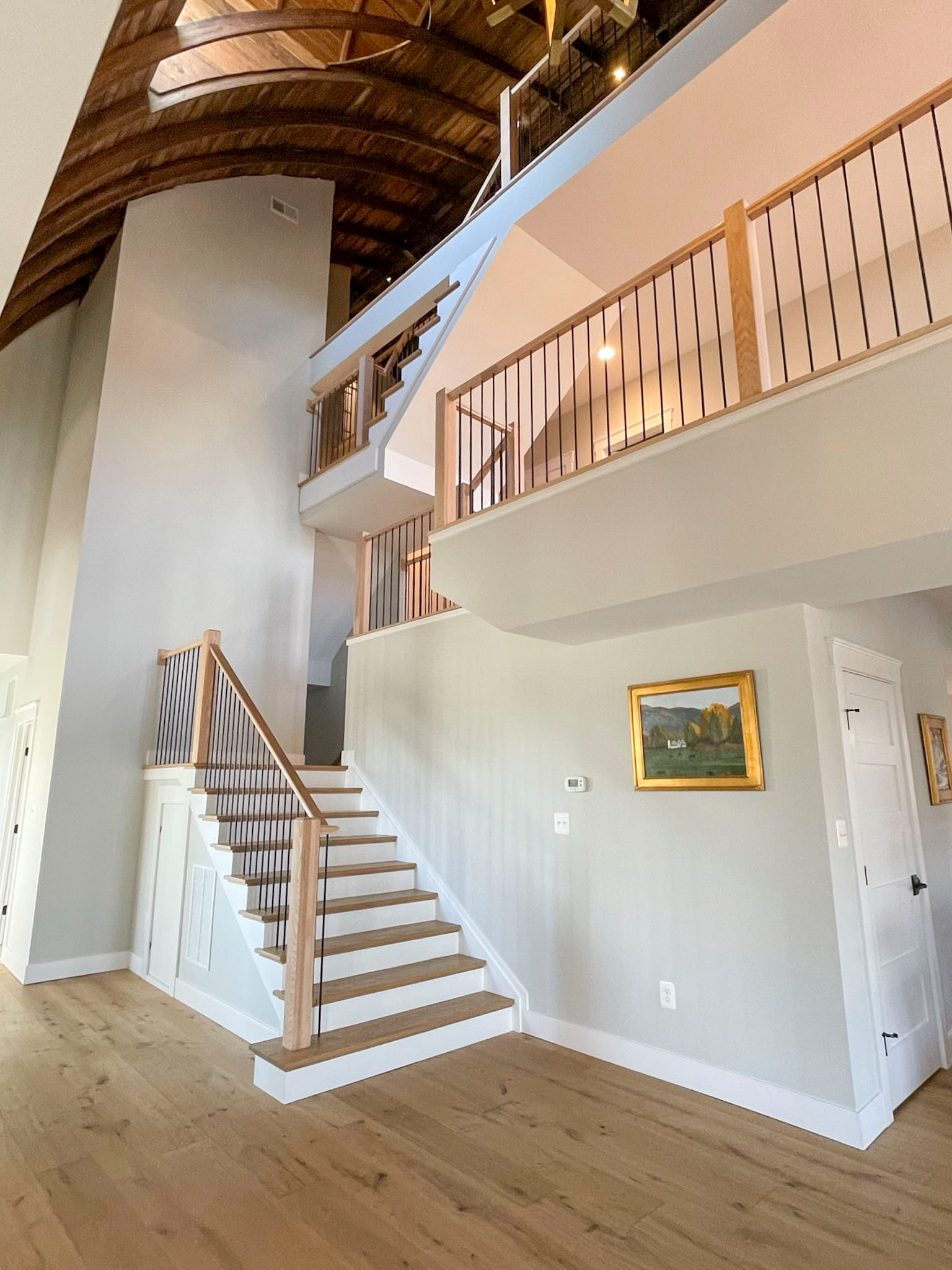 102_Straight-Freestanding Stairs/Landing in Barn Style Home, Leesburg VA 20175