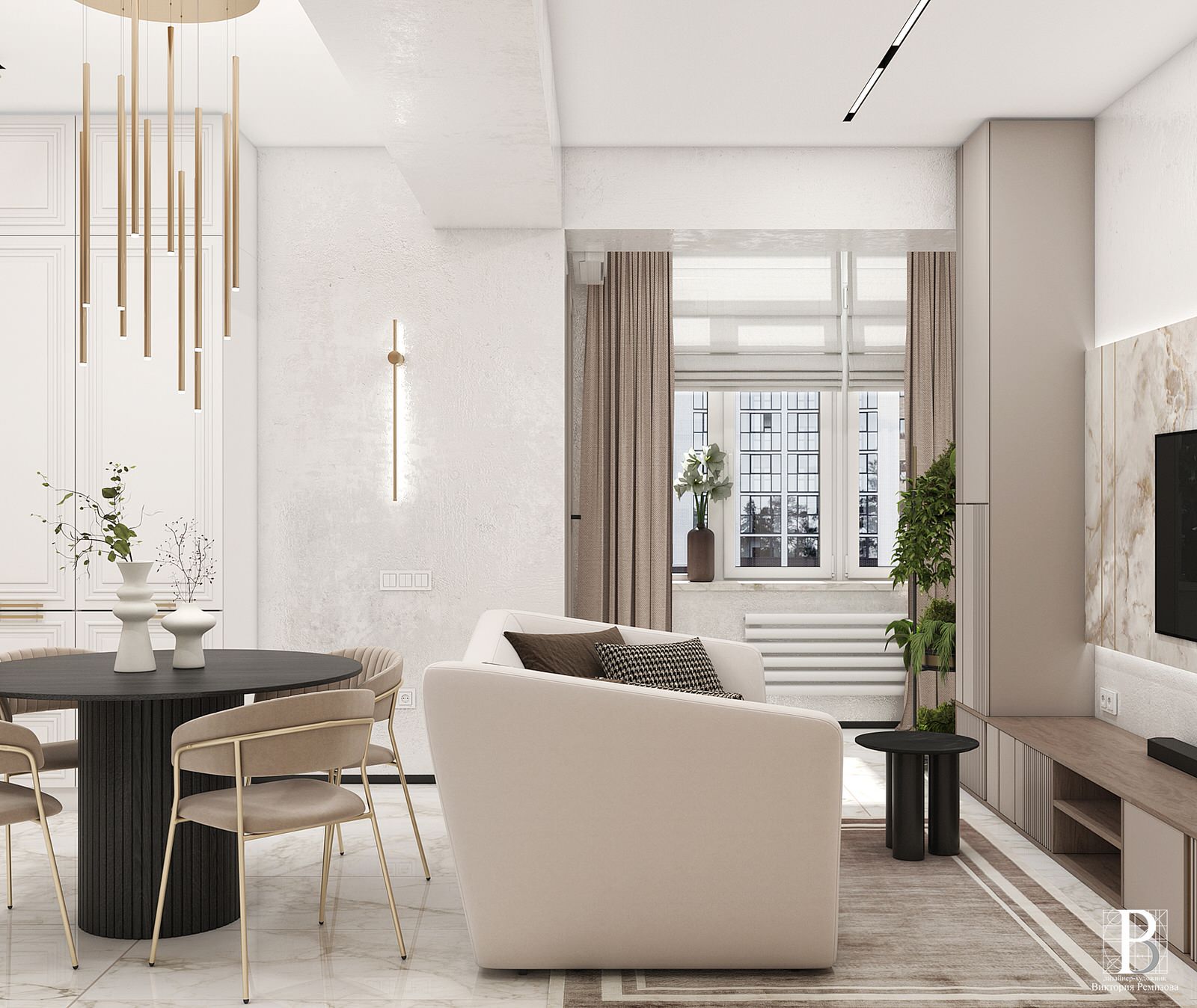 Дизайн интерьера квартиры 56,8 кв.м., г. Пятигорск, ул. Пестова 5