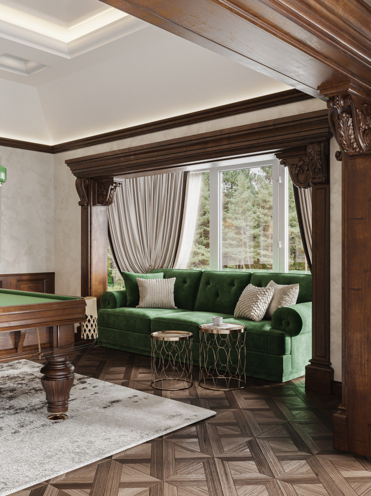 Дизайн бильярдной в частном доме