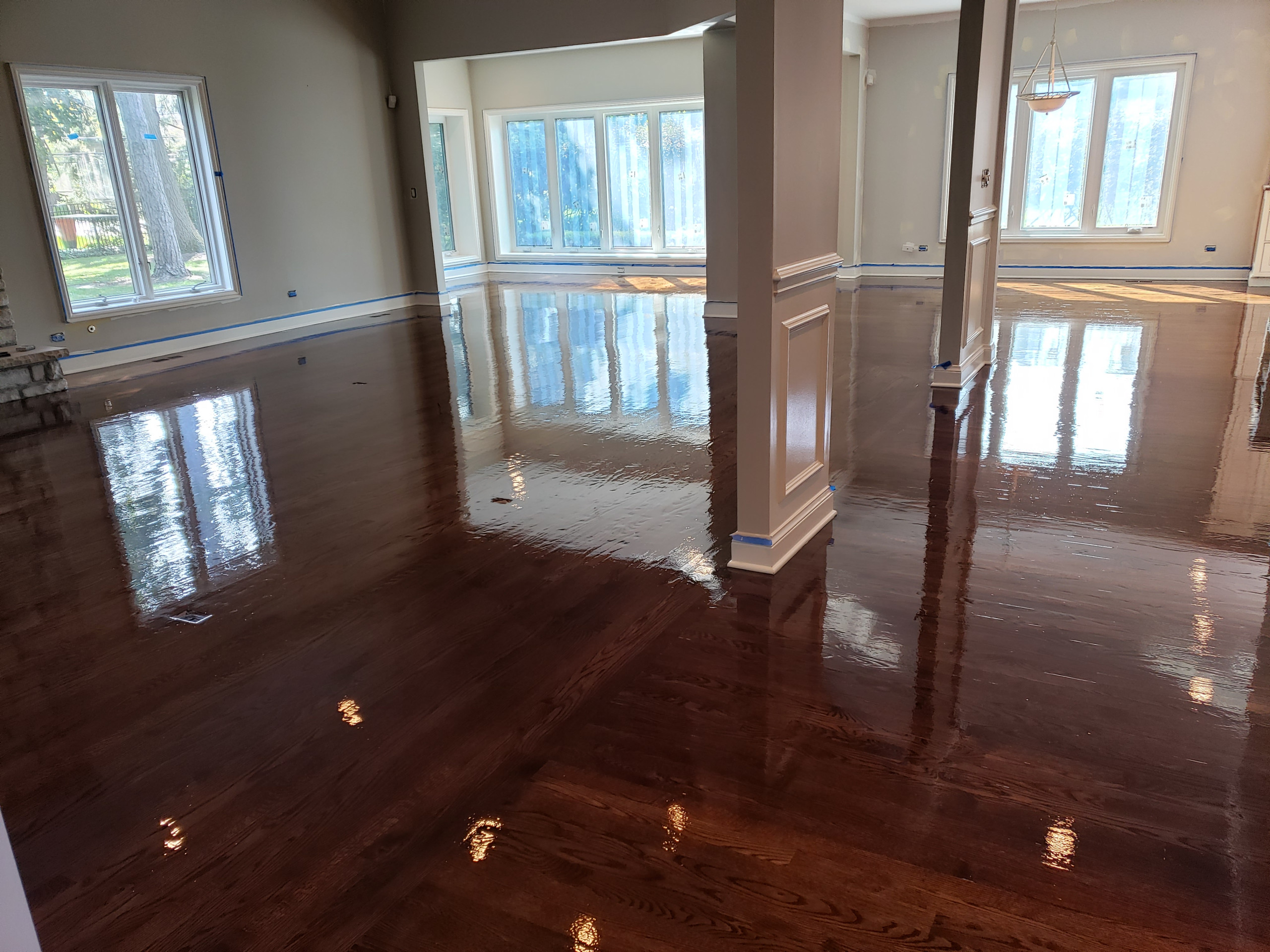 Arlington Heights,  2and 1/4 red oak , Jacobean stain , matte polyurethane finis