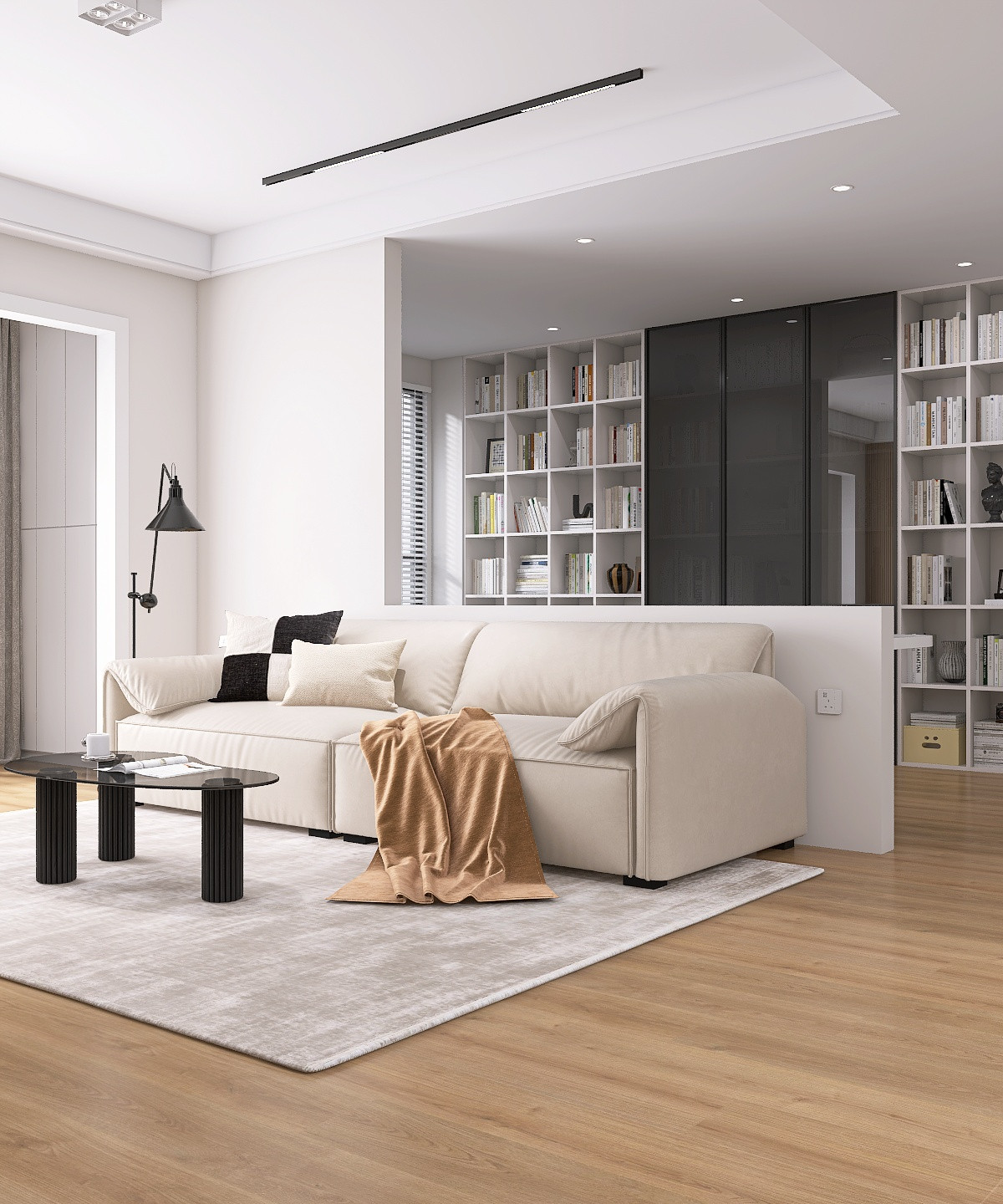 Современная кухня-гостиная 58 м²