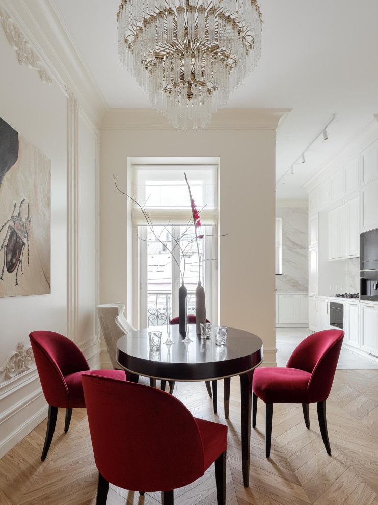 Transitional dining room photo in Moscow
