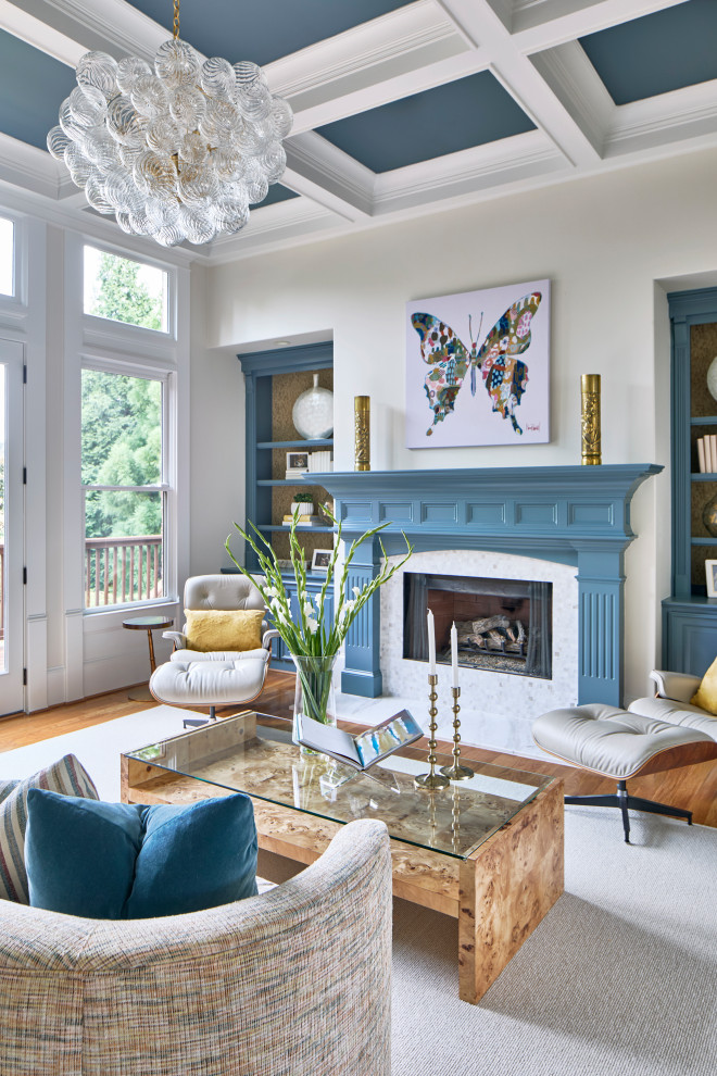 Transitional living room photo in Atlanta