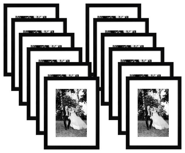 Americanflat 12 Pack 12 X16 Black Picture Frames Display Pictures 8 X12 With M Contemporary Picture Frames By Amflat Corp Houzz