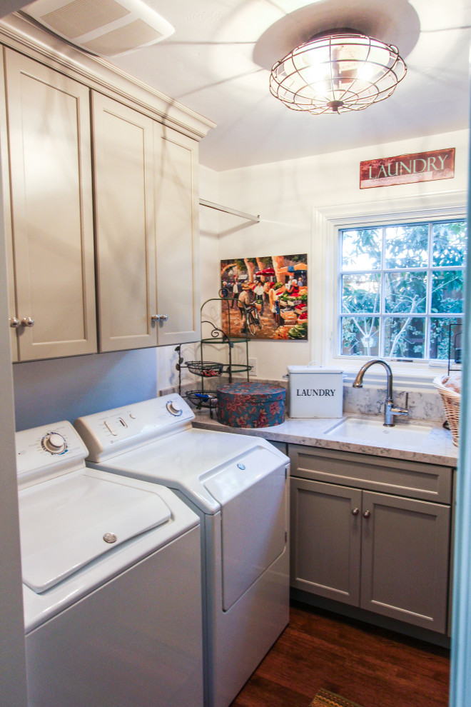 Example of a mid-sized transitional laundry room design in San Francisco