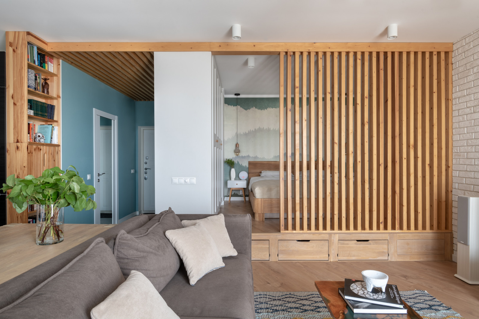 Интерьер квартиры-студии в ЖК Ньютон