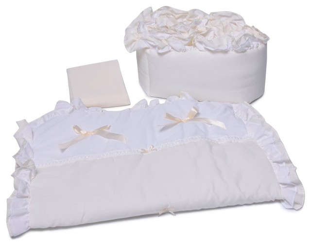 Regal Mini Crib Bedding Set, Ecru
