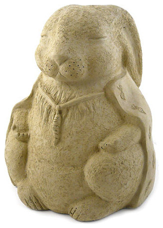 Tating Buddha Rabbit Cast Stone, Cast Stone Garden Statue