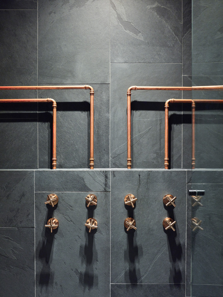 Design ideas for a contemporary bathroom in Melbourne.