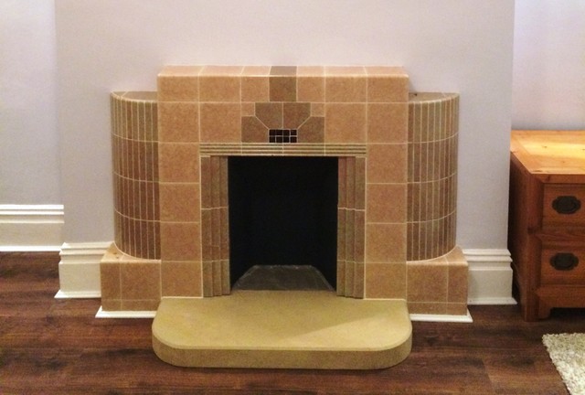 Art Deco Fireplace Hearth Natural Stone Traditional