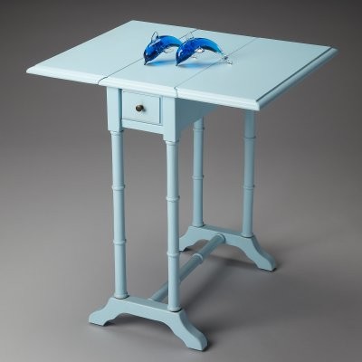Butler Drop-Leaf Table - Baby Blue
