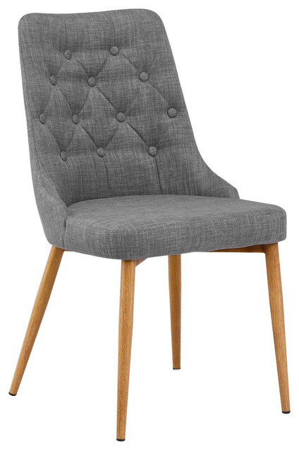 Jacobsen Upholstered Mid Century Side Chairs, Set of 2, Gray