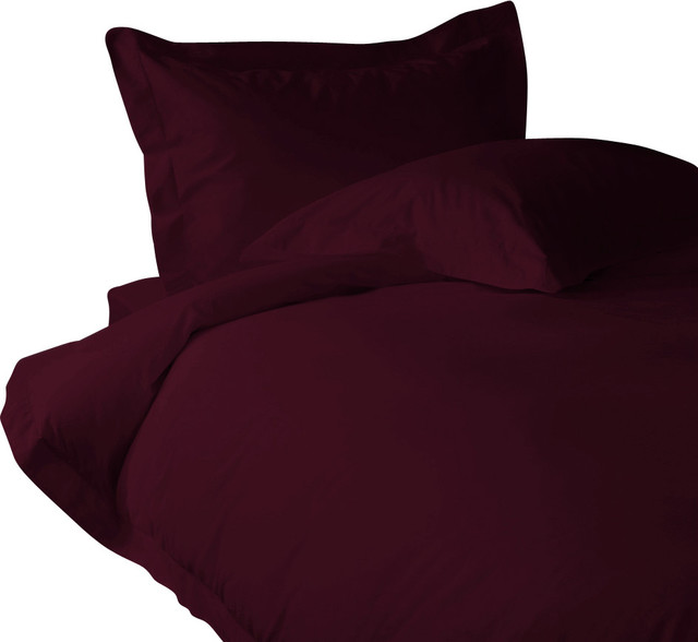 600 TC Duvet Cover Solid Wine, King