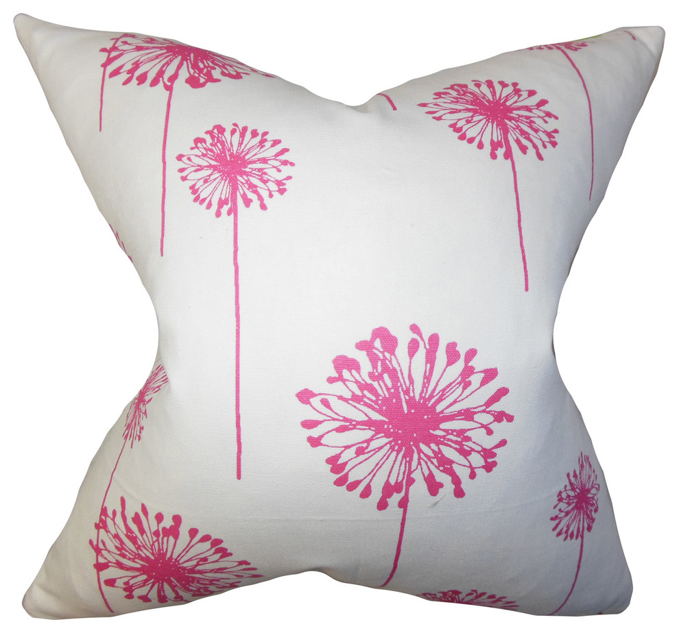 Dandelion Floral Floor Pillow, Green