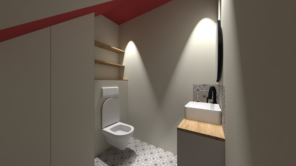 Idéer för funkis toaletter, med en vägghängd toalettstol