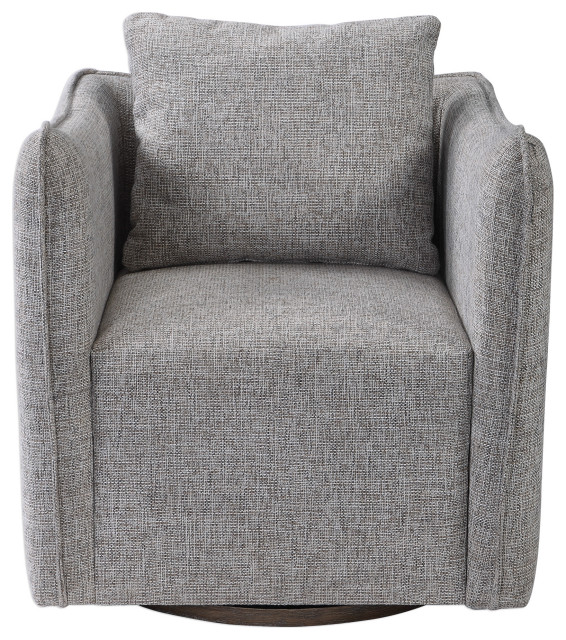 Uttermost Corben Gray Swivel Chair, 40 Hx48 Wx37 D Transitional