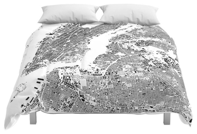 Society6 New York Map Schwarzplan Only Buildings Comforter