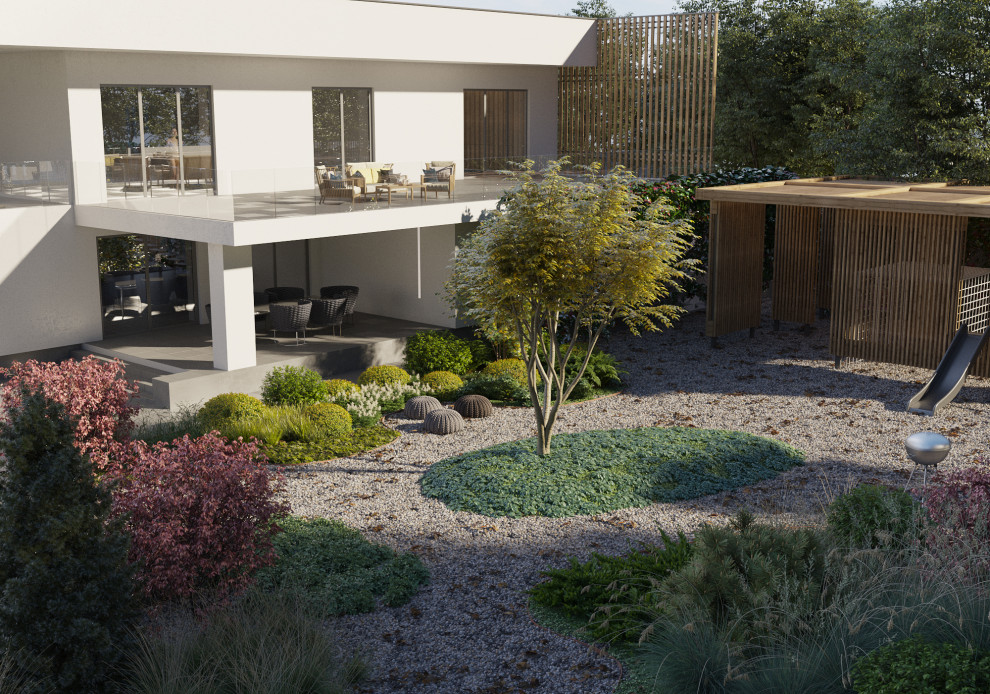 Современный небольшой сад в Воронежской области