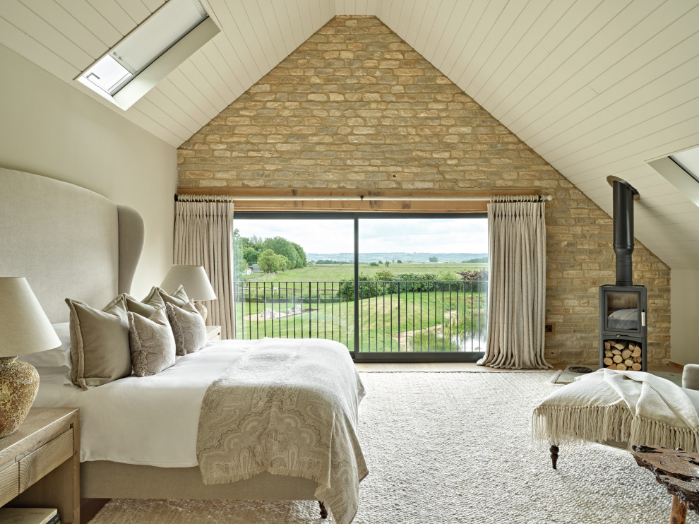 Farmhouse bedroom in Gloucestershire.