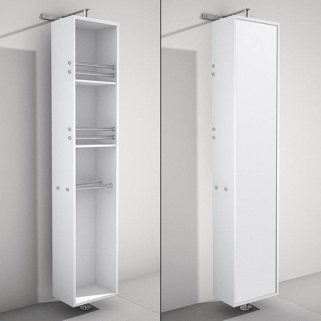 April 360 Degree Rotating Floor Cabinet With Full-Length  in White