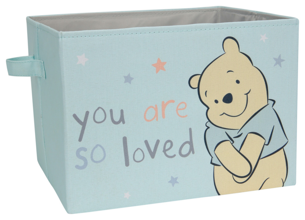 Lambs & Ivy Disney Baby Winnie the Pooh Blue Foldable Storage Basket