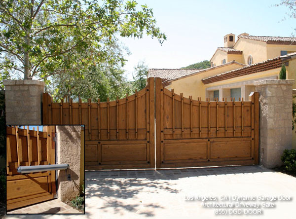 Automatic Custom Architectural Wood Driveway Gate