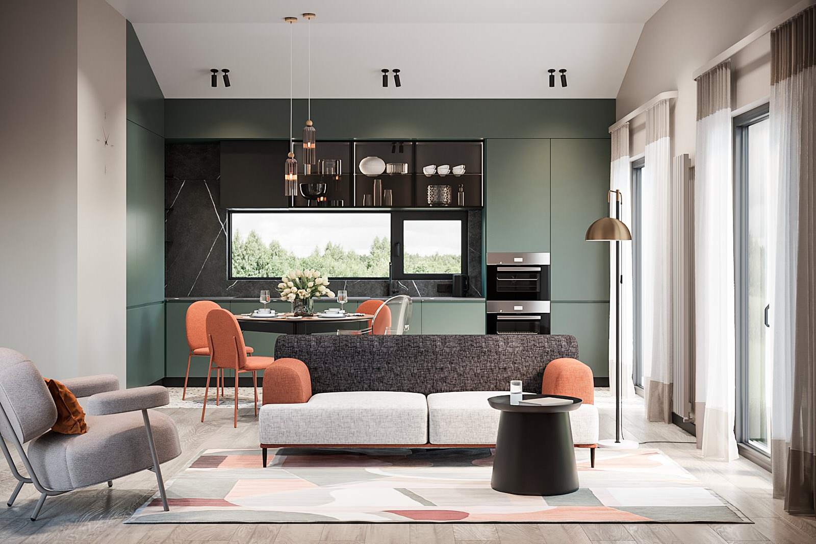 Дизайн интерьера дом 71 м² фьюжн Ольховка Кантри Клаб