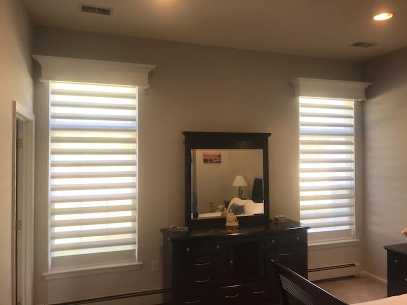Custom Wood Cornice with Pirouette's 2022 Timm's Window Fashions Manasquan NJ