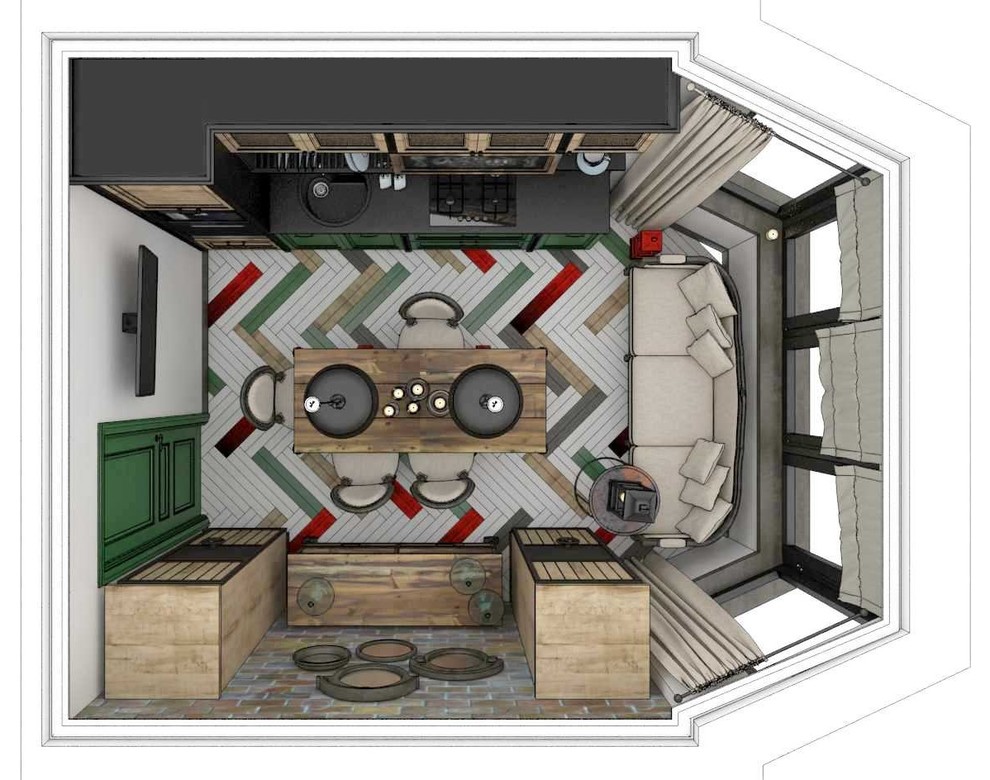 Индустриальный шик. Кухня в стиле лофт