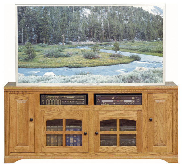 Eagle Furniture 66" Oak Ridge Tall Entertainment Console Traditional Entertainment Centers