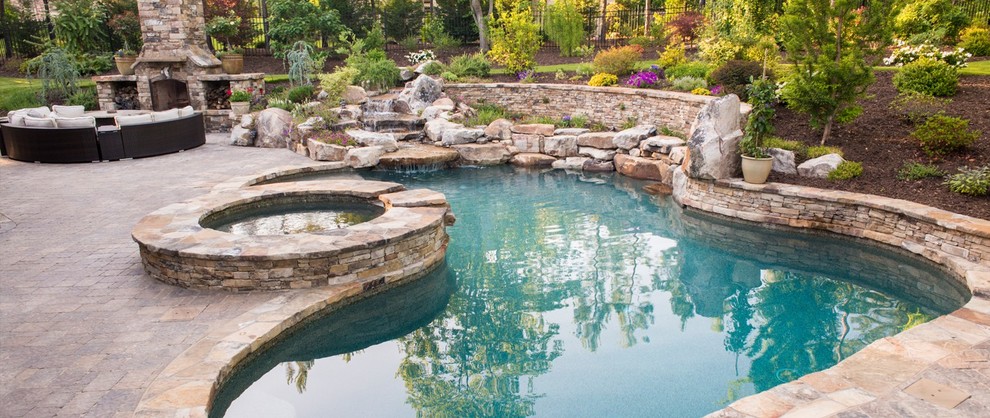 Inspiration for a transitional pool remodel in Atlanta